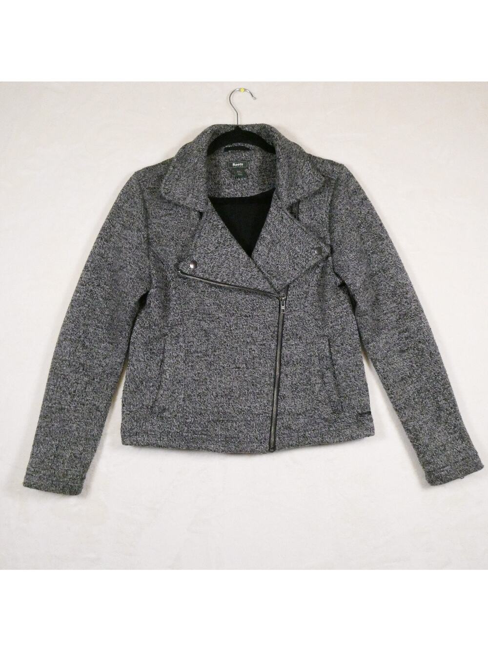 Roots Canada Knit Motorcycle Jacket Size S - Rocker Moto Tailored Goth Mod